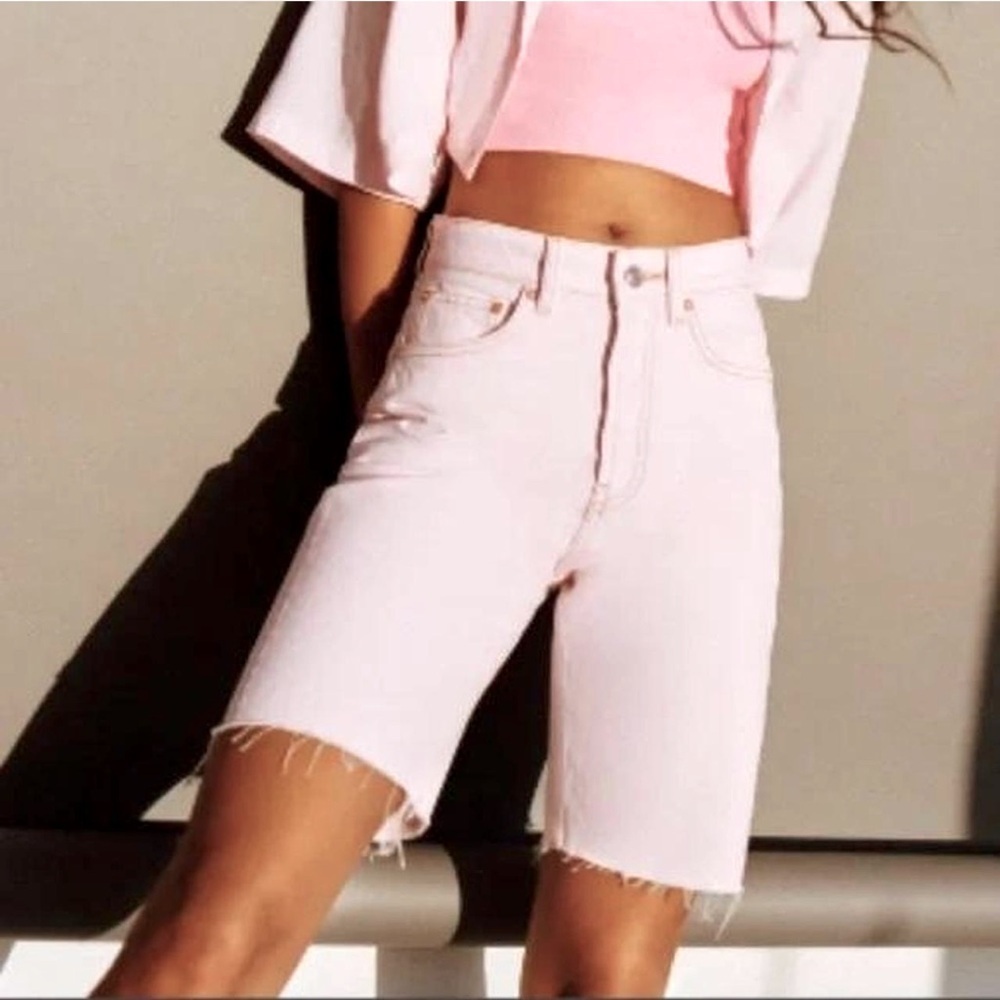 Zara Light Pink Denim Shorts